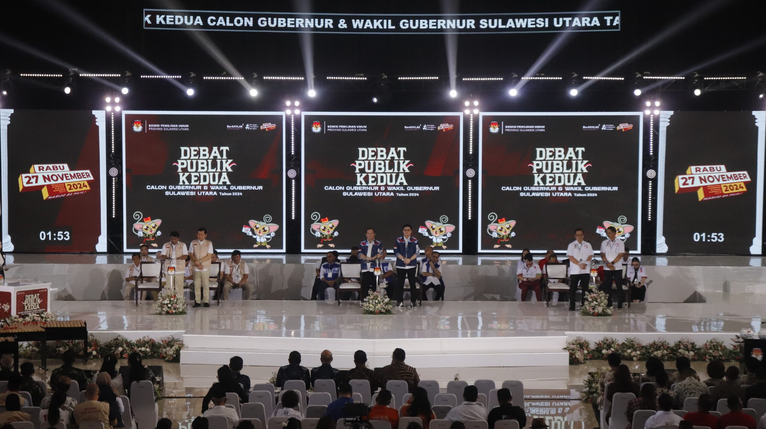 Suasana Debat Publik Kedua, Calon Gubernur dan Wakil Gubernur Sulut, (Foto: Gitta Waloni).